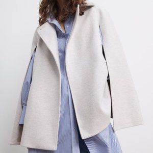 NWT ZARA Cape Coat Light Gray XS, S